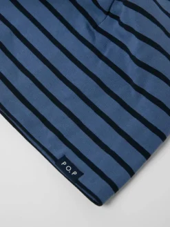 Jerseylue fleecefôret stripete
