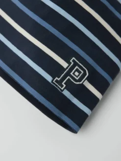 Trikotlue P-applikasjon stripet